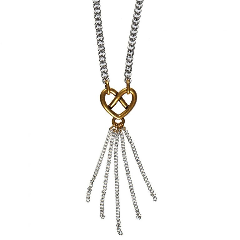Infinity Heart Tassel Necklace BiColour