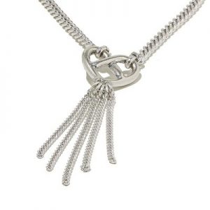 Infinity Heart Tassel Necklace Silver