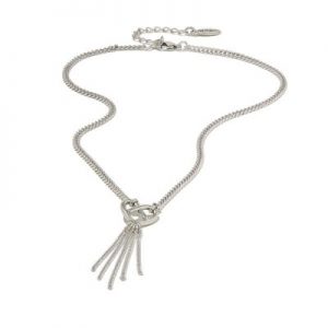Infinity Heart Tassel Necklace Silver