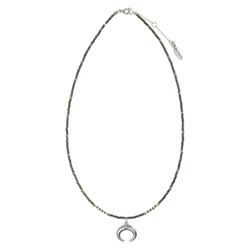 Hultquist Soul Safari Double Horn Pearl Necklace - Silver