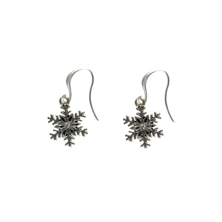 Hultquist Snowflake Hook Earrings Silver 0143S