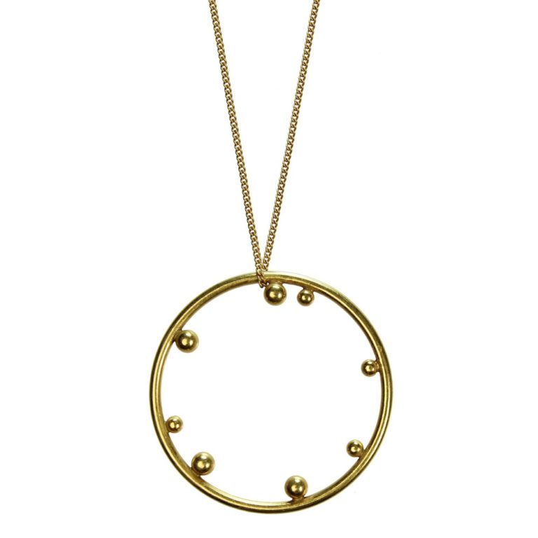 Hultquist Circle Stud Long Necklace Gold 1395G