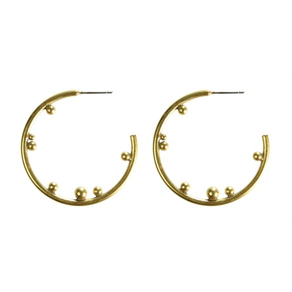 Hultquist Circle Stud Hoop Earrings Gold 1396G