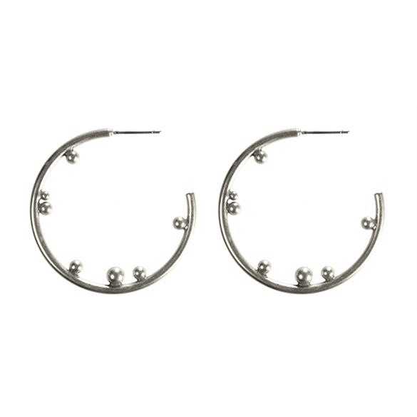 Hultquist Circle Stud Hoop Earrings Silver 1396S