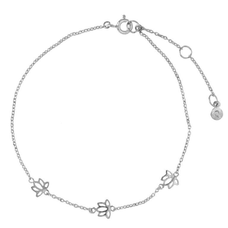 Hultquist Lotus Flower Anklet Silver S03011S