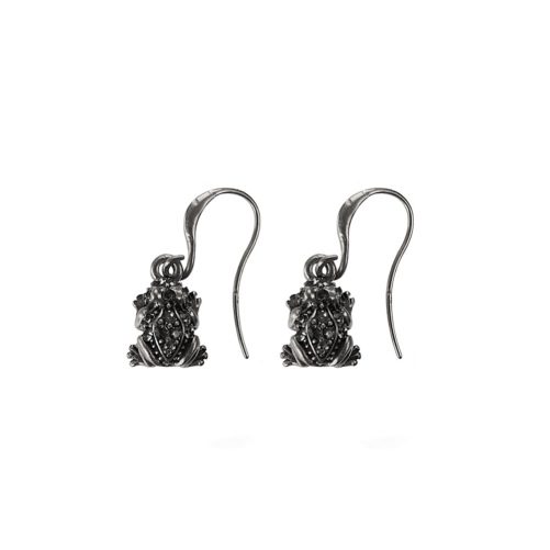 Hultquist Frog Earrings with Swarovski Crystals Silver 04456S