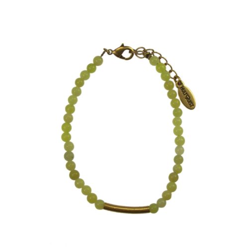 Hultquist Lime Stone Bead Bracelet Gold 04645G