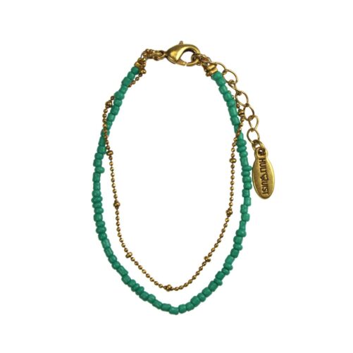 Hultquist Turquoise Bead Bracelet Gold 04587G