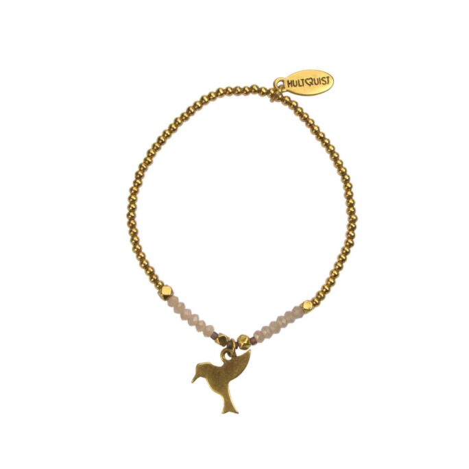 Hultquist Tropical Bird and Glass Bead Bracelet Gold 04628-G