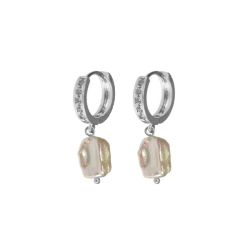 Hultquist Crystal Freshwater Pearl Earrings Silver 61036-S