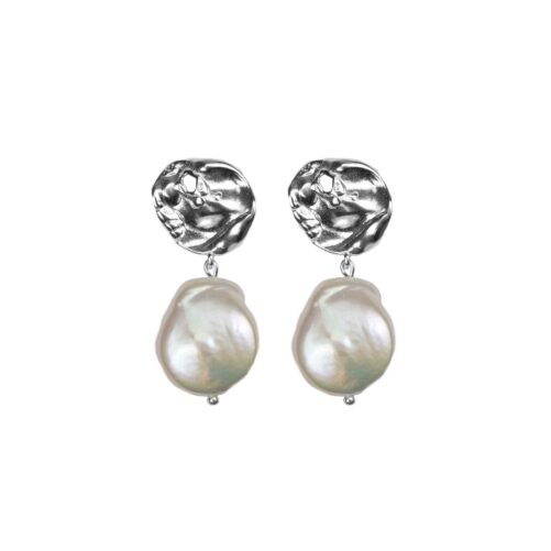 Hultquist Organic Pearl Love Earrings Silver 61044-S