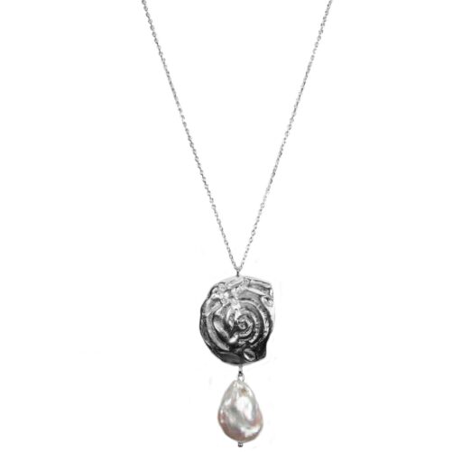 Hultquist Organic Pearl Love Necklace Silver 61045-S