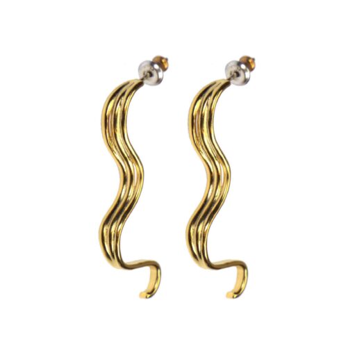Hultquist Wave Stud Earrings Gold 61048-G