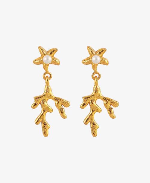 Hultquist Mini Coral Branch Earrings Gold S08057G