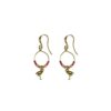 Hultquist Flamingo & Bead Hook Earrings - Gold