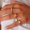 Hultquist Aya Flower Ring - Gold - Size 50 - Image 4